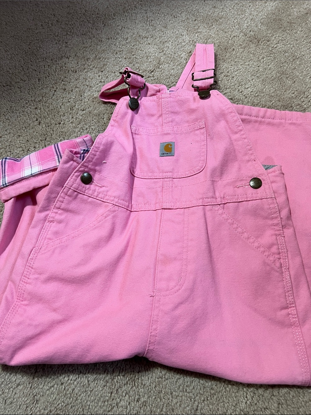 Carhartt Pink Kids Canvas Overalls
